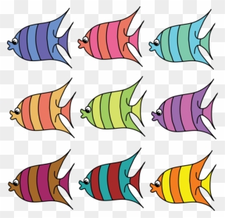 Sea Creatures Aquatic Animal Penguin Fish - Free Printable Colored Fish Template Clipart