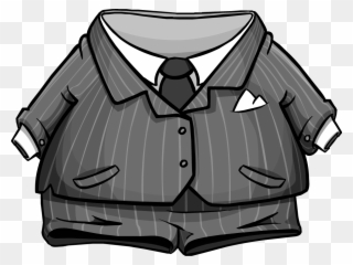 Image Grey Pinstripe Club Clip Art Royalty Free Library - Club Penguin Suit - Png Download