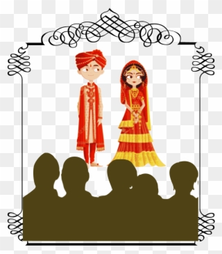 Arranged Marriages - Wedding Bride And Groom Cartoon India Clipart