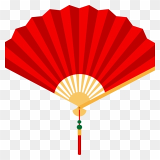 Fan Clipart Wind - Red Chinese Fan Png Transparent Png