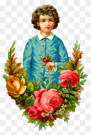 This Is Another Stunning Piece Of Child Clip Art With - Children With Flower Png Transparent Png