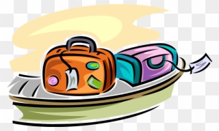 Vector Illustration Of Passenger Travel Luggage Suitcases - Conveyor Belt Airport Clipart - Png Download