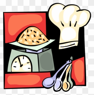 Vector Illustration Of Kitchen Food Scale With Chef Clipart