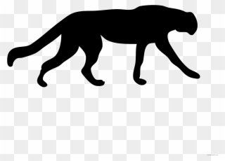 Vector Transparent Stock Cheetah Black And White Clipart - Black Outline Of Animals - Png Download