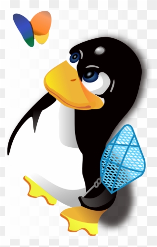 Tux Penguin Microsoft Logo Butterfly - Linux Tux Clipart