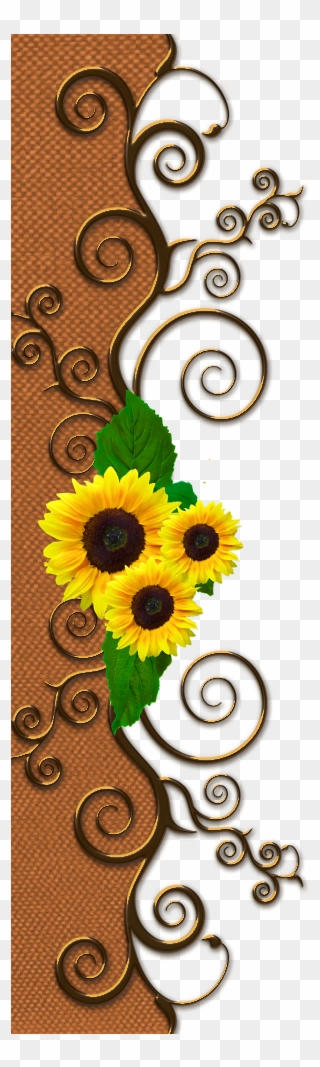 Borders * Cantoneiras * Cluster Sunflower Clipart, - Scrapbooking - Png Download
