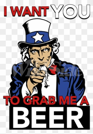 Uncle Sam I Want You Clip Art - Want You To Beer Me - Png Download