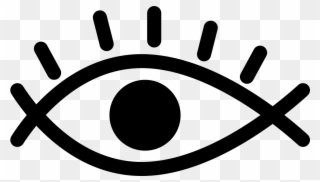 Eye Outline Variant With Lashes And Enlarged Pupil - Wifi Icon Clipart
