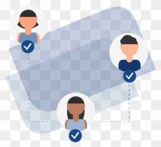 Illustration Of Three Hiring Managers Being Connected - Illustration Clipart