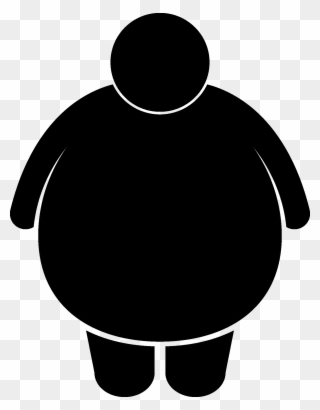 Thoughts Drawing Obesity - Black And White Obesity Clipart - Png Download