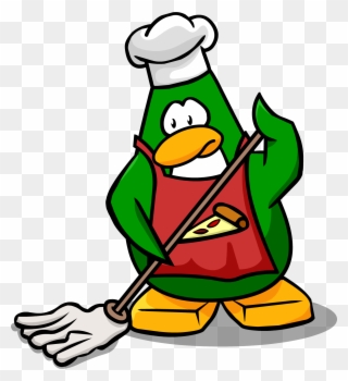 Image Mopping Club Penguin - Pizza Guy Club Penguin Clipart